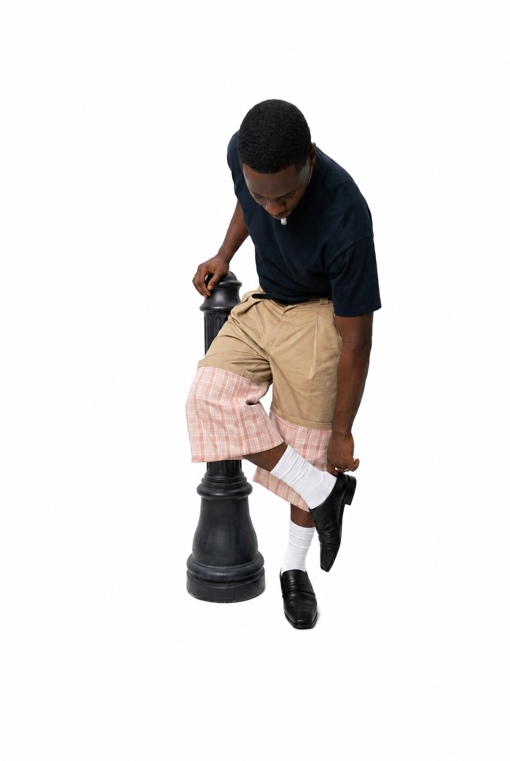 Plaid-Lined Selvedge Chino Trousers